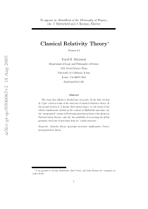 Classical General Relativity