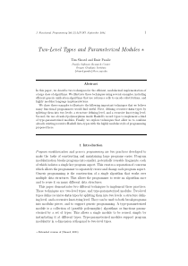 Two-level types and parameterized modules