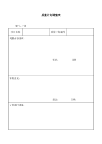 质量计划调整表