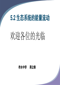 人教版教学课件生态系统的能量流动-很好的思路-专业的制作