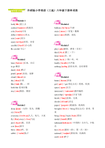 外研版小学英语(三起)六年级下册单词表-带音标