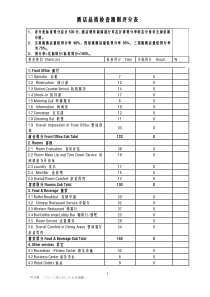 酒店管理导论酒店品质检查细则评分表(中英文)