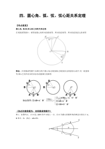 初三数学圆系列讲义六——圆心角、弧、弦、弦心距关系定理