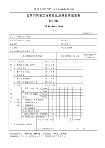 金属门安装工程检验批质量验收记录表(钢门窗)doc-第六