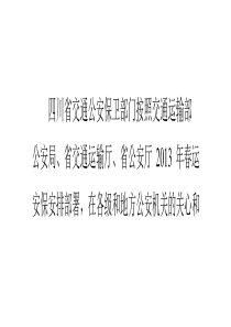 四川省交通公安保卫部门圆满完成2013年春运安全保卫工作任务