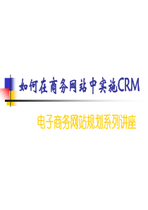 如何在商务网站中实施CRM