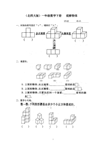 (北师大版)一年级数学下册---观察物体