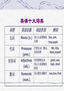 英语十大词类