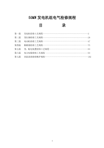 50MW 发电机组电气检修规程