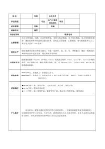 电气工程及其自动化专业 个人简历