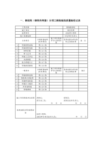 钢结构质量检验记录表单