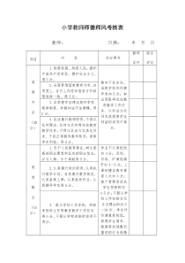 小学教师师德师风考核表