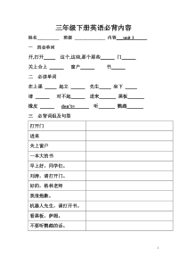 译林3B英语必背默写版