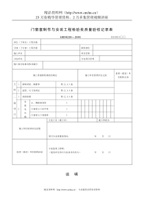 门窗套制作与安装工程检验批质量验收记录表