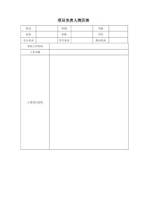 项目负责人简历表