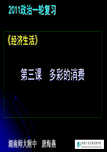 20100723高三政治(考点5：多彩的消费)