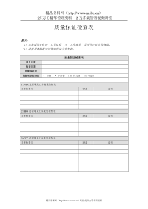 附录P-2质量保证检查表