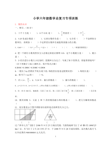 小学六年级数学总复习专项训练