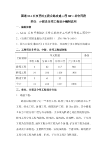 项目划分编制说明