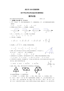 2008年武汉市九年级4月调考数学试卷及参考答案