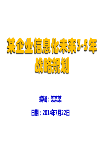 某公司信息化3-5年战略规划