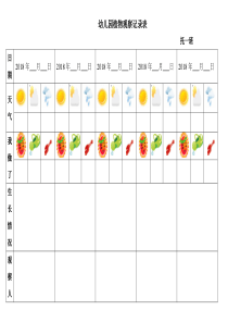 幼儿园植物观察记录表格