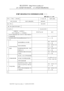 防雷与接地系统分项工程质量验收记录表（Ⅰ）