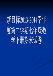 新目标2013-2014学年度第二学期七年级数学下册期末试卷