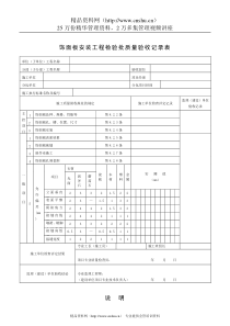 饰面板安装工程检验批质量验收记录表