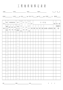 工程地质钻探记录表
