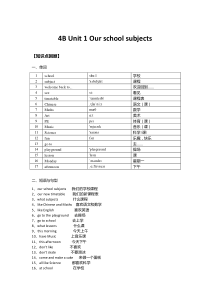 苏教版英语4B第一单元知识点与练习