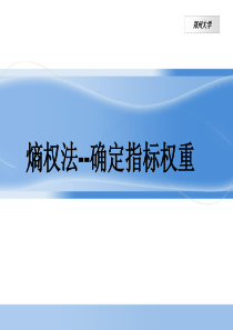 熵权法——指标权重确定