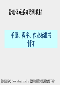 手册、程序、作业标准书制订