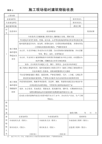 施工现场临时建筑物验收表