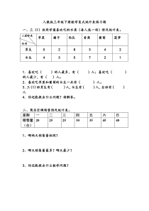 人教版三年级下册数学复式统计表练习题