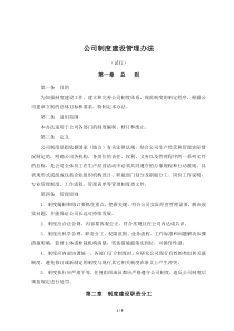 公司制度建设管理办法