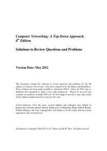 Computer Networking A Top-Down Approach 6th soluti