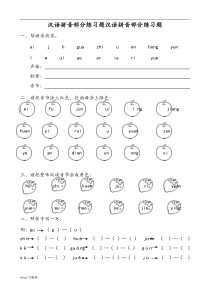汉语拼音全套练习试题