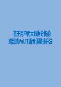 基于用户面大数据分析的端到端VoLTE语音质量提升法