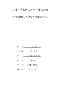 (1稿)水利水电论文：水利信息化技术应用现状及前景展望