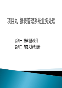 项目九 报表管理系统业务处理