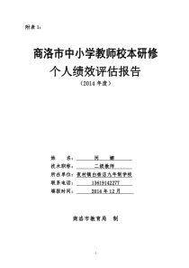 22教师校本研修绩效评估报告