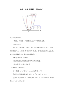 初中二次函数讲解(比较详细)