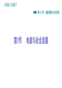 2020年春沪粤版九年级下册物理(安徽专版)习题课件：18.3电能和社会发展(共32张PPT)