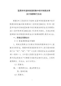 宜昌市市直财政国库集中收付制度改革会计核算暂行办法