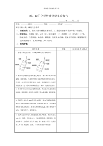 酸、碱的化学性质实验报告单