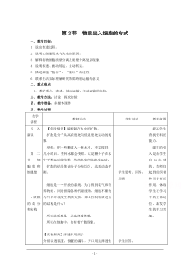 2014年浙科版高中生物必修一同步系列：《物质出入细胞的方式》教案2