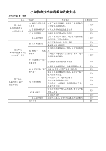 09小学信息技术教学进度安排-小学信息技术学科教学进度