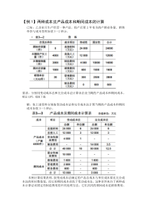 变动成本法与完全成本法区别例题