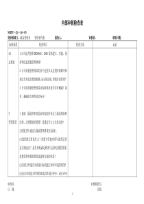 ISO内部审核检查表